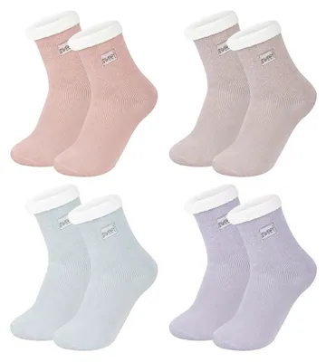 Obrázek produktu pro Pohodlné dámské ponožky, 4 páry, zimní, teplé, silné, velikost 39-42, ponožky na spaní