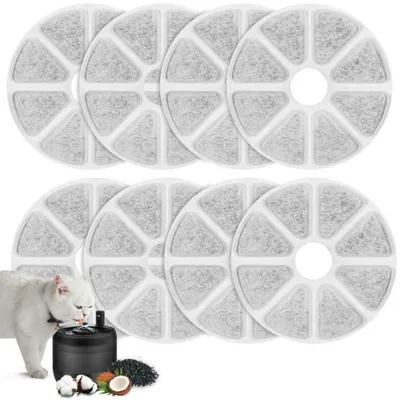 Image de 8 filtres pour fontaine à eau pour chats Philips PAW3210/02, filtres de remplacement à charbon actif
