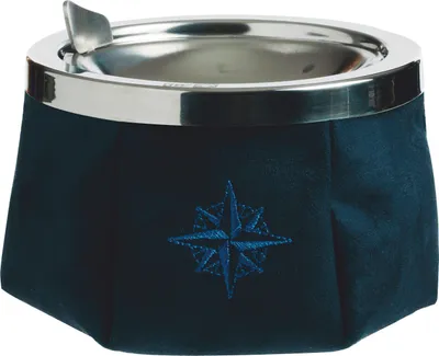 Produktbild von Aschenbecher mit Deckel, winddicht, Wildleder, Navy