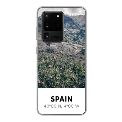 Produktbild von MuchoWow® Handyhülle Schutzhülle Hülle für Samsung Galaxy S20 Ultra Spanien - Berge - Blumen Silikon Softcase Handy Hülle - Karteninhaber