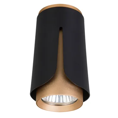 Produktbild von XUDO Deckenstrahler Deckenleuchte Aufbaustrahler GU10 Spotlight Rund schwarz gold
