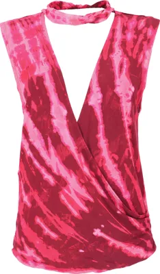 Produktbild von Batik Hippie T-Shirt mit Halsband - Pink, Damen, Viskose,Elasthan, Tops & T-Shirts