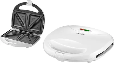 Zdjęcie produktu dla Opiekacz do kanapek Michelino 750 W - nieprzywierająca powłoka i uchwyt cool-touch, biały