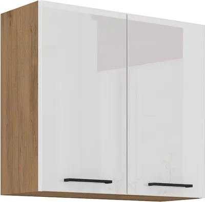 Immagine prodotto di Armadietto superiore da cucina VANYA - larghezza 80 cm, bianco / rovere lancelot