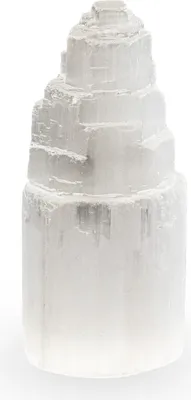 Produktbild von NKlaus Natürliche Selenit Kristall Turm 10cm Meditation Edelstein Quarzkristall Deko 15311