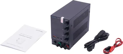 Obrázek produktu pro Laboratorní zdroj stejnosměrného proudu - Stolní jednotka - Nastavitelný 0-30/60 V - 0-5/10 A - 4místný displej - USB - Zástrčka EU - Černý