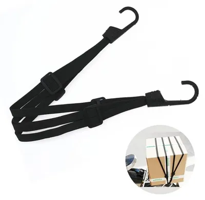 Image de Sangles de fixation pour porte-bagages, lot de 2, longueur 60-110 cm, avec crochets, pour vélos et motos