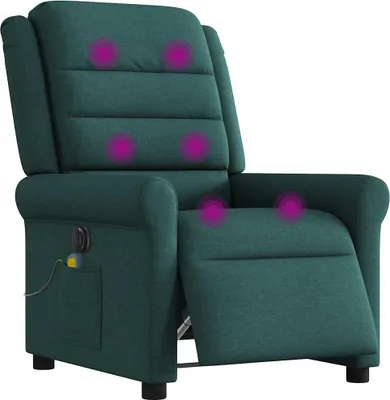 Produktbild von vidaXL Massagesessel Elektrisch Dunkelgrün Stoff