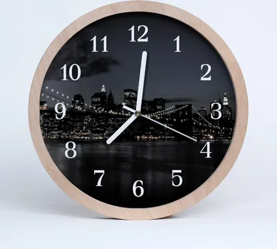 Produktbild von Holzuhr 30fi cm wanduhr - Bridge City-Stadt