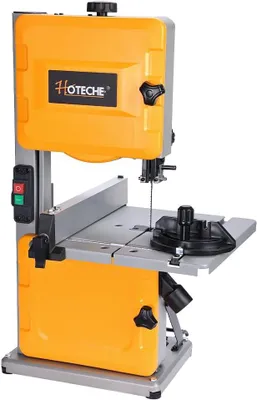 Produktbild von Tischbandsäge 200 mm für Holz und Kunststoff | Für Kurvenschnitte Gehrungsschnitte und Hobbywerkstatt mit 300 x 300 mm Sägetisch und 1400 mm Sägeband