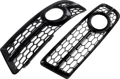 Image de Mistgrille Shield Vortron - Cache-grille de phares antibrouillard - Pour Audi A4 B7 S-Line (2005-2008) - Design en nid d'abeille - Accessoires Automobile