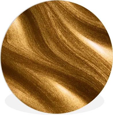 Produktbild von MuchoWow® Rundes Wandbild - Runde Bilder Goldene Farbe Ø 60 cm Kreis Wanddekoration Kunststoff - Wandkreis - Wandschmuck - Wand Kreis - Das Schlafzimmer - Die Bilder - Wandmalerei - Kunst für das Haus - das Plastik