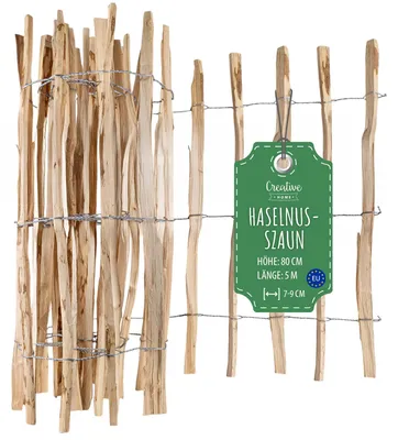 Produktbild von Creative Home Staketenzaun 80cm hoch und 5m lang | Lattenabstand 7-9 cm