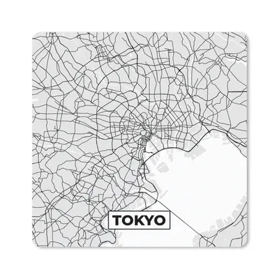 Produktbild von MuchoWow® Mauspad Mousepad Tokio - Stadtplan - Schwarz und weiß - Karte 30x30 cm - Mousepads - Maus Mat - Pad - Mausunterlage - Gaming