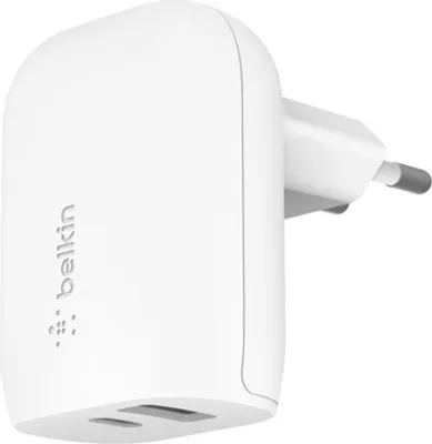 Immagine prodotto di Belkin caricabatterie doppio da rete 37W USB-C 25W PD + USB-A WCB007vfWH (WCB007VFWH)