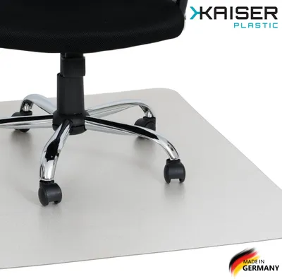 Produktbild von KAISER plastic Bodenschutzmatte, 115 x 135 cm, PET, transparent, 1,8 mm, Oberseite strukturiert, Unterseite glatt, für Hartböden (Parkett, Laminat), schützt vor Bürostuhlrollen, Küchenschutz