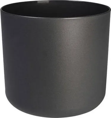 Zdjęcie produktu dla Doniczka w kolorze antracytowym, średnica 18 cm, wysokość 18 cm, imitacja betonu, do roślin doniczkowych, nowoczesna doniczka