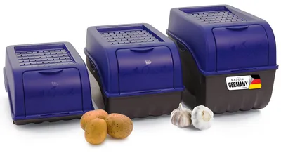 Produktbild von Novaliv Gemüsebox Set marineblau Kartoffel Aufbewahrungsbox Vorratsdoseset Zwiebeltopf Knoblauchbox Obsttopf