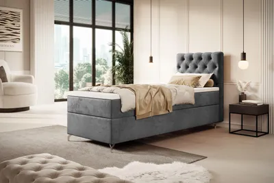 Obrázok produktu pre BOXBED CHESTER s matracom H3 a topperom 100x200 Monolit 92 posteľ Bed box Jednolôžková posteľ Hotelová posteľ Spálňa Úložný priestor