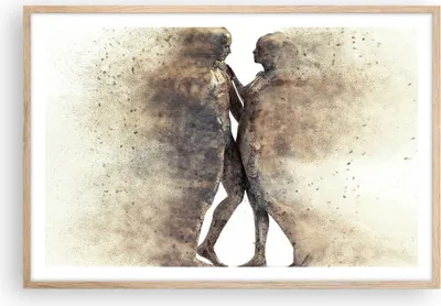 Produktbild von Gerahmtes Poster - Rahmen in heller Eiche - Staub eine Frau ein Mann der Liebe - 91,5x61 cm - Wand Bild - Wanddeko - Wandbilder - Wandposter - Bilderrahmen - Bilder - Kunstdruck - P2NAA91x61-3102