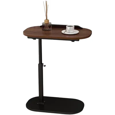 Produktbild von Beistelltisch C Form Couch Beistelltisch, 360° Drehbarer Höhenverstellbar(45-80cm), Braun
