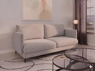 Productafbeelding van Bank Designersofa HELMER, 3-zits, bekleding: stof Baloo, kleur: grijs