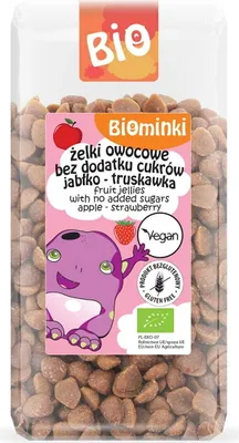 Produktbild von ŻELKI OWOCOWE BEZ DODATKU CUKRÓW BEZGLUTENOWE 400 g - BIOMINKI