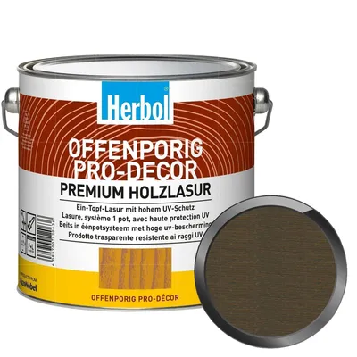 Produktbild von Herbol Offenporig Pro-Décor, Fertig gemischt, Braun, 12,5 m²/L, 0,75 l