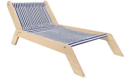 Immagine prodotto di Amaca per gatti, modello alto, con struttura in legno, ideale come angolo relax, poltrona a dondolo, stile lounge da spiaggia, confortevole e funzionale, lettino per gatti