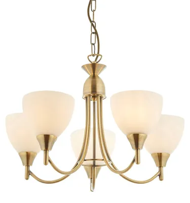 Immagine prodotto di Lampada a sospensione ALTON in ottone anticato, 5xE14x15W, metallo, dimensioni: 63,5x46x46 cm, IP20, Endon