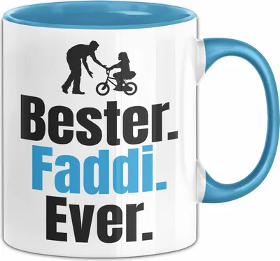 Produktbild von Bester Faddi Ever Tasse Geschenk zum Vatertag Geschenkidee Papa Geschenk von Sohn Tochter (Blau)