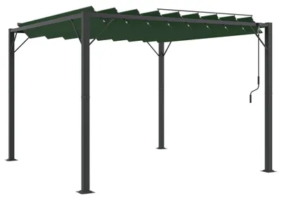 Produktbild von vidaXL Gazebo mit Lamellen-Dach Grün 3 x 3 x 2,14 m