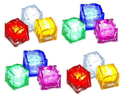 Produktbild von Leuchtende LED-Eiswürfel, 12er-Pack, für Partys und Getränke, farbenfrohes, langsames Blinken