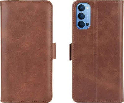 Produktbild von Mobigear Slim Magnet  OPPO Reno 4 Hülle Klapphülle Geldbörse - Braun