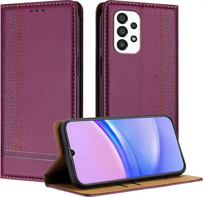 Obrázek produktu pro Pouzdro pro Samsung Galaxy A33 5G kožené flipové pouzdro s funkcí stojánku Fialová