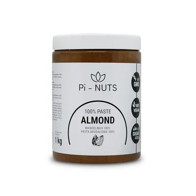 Produktbild von Pi-nuts Mandelpaste 100% - ohne Zusatzstoffe, Konservierungsmittel - ‎Mandelcreme aus gerösteten und geschälten Mandeln - Mandelmus Zum Backen 1 kg