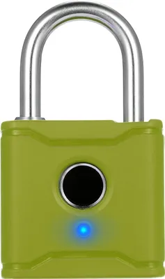 Obrázek produktu pro T1004D Chytrý visací zámek na otisk prstu Bluetooth, dobíjecí, bezklíčový, 20 otisků prstů, nouzové odemykání, vodotěsný, IP65, zelený