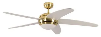 Obrázek produktu pro Stropní ventilátor Melton mosaz / bílá 132 cm s osvětlením a dálkovým ovládáním