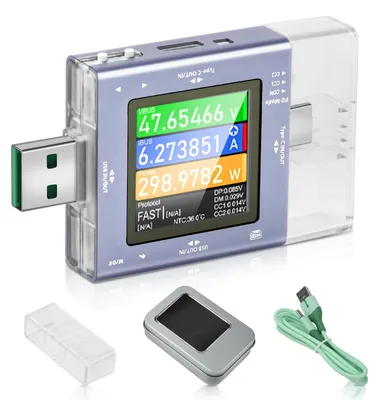 Zdjęcie produktu dla Tester USB, miernik napięcia i prądu, cyfrowy, do 50 V, 12 A