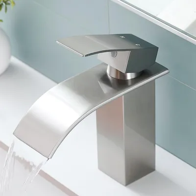 Produktbild von Waschtischarmatur Wasserfall Edelstahl Einhebelmischer 60mm Auslaufhöhe