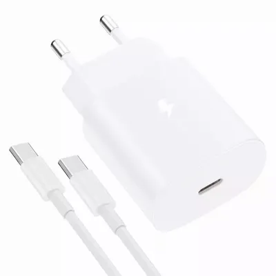 Produktbild von Schnellladegerät USB C 25W für Original Samsung iPhone 15 16 Ladekabel Galaxy S21 S22 S23 S24 S25 Weiß