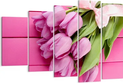 Produktbild von Bild auf Leinwand - Leinwandbild - Tulpen Blumenstrauß Garten - 150x100cm - Wand Bild - Wanddeko - Leinwanddruck - Bilder - Kunstdruck - Wanddekoration - Leinwand bilder - Wandkunst - EG150x100-2722