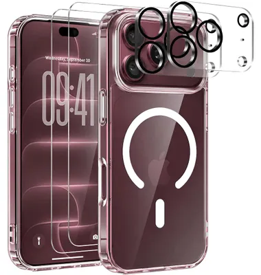 Produktbild von 5in1 Hülle für Apple iPhone 18 Pro Max MagSafe Schutzglas Panzerfolie Kamera 9H