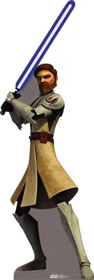 Produktbild von Star Wars Clone Wars Pappaufsteller (Stand Up) - Obi-Wan Kenobi (240 cm mit Laserschwert)