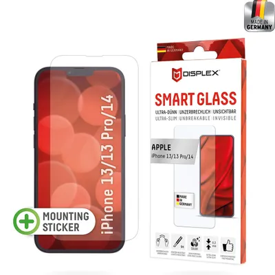 Obrázok produktu pre Displex 01714, Apple, iPhone 13/13 Pro/14/16e/17e, Suché aplikovanie, Odolné proti nárazu, Odolné proti poškriabaniu, Prachuodolný, Priehľadná, 1 kusov
