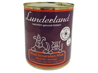 Produktbild von Lunderland Rind Innereien Plus 800g 100% Rinderinnereien mit Leber Niere Herz etc für Hunde und Katzen