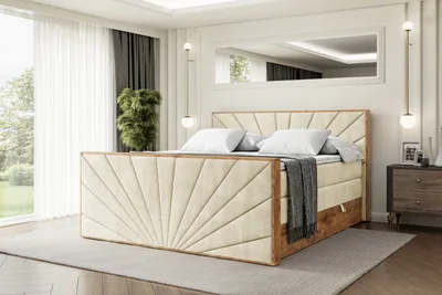 Produktbild von ALTDECOR Boxspringbett mit Matratze und Lattenrost, Topper, Fußteil,Polsterbett mit Bettkasten, Bett mit Stauraum H3- und H4- Matratze, Doppelbett -LOLLI6-Z KING-140x200 - Beige Monolith