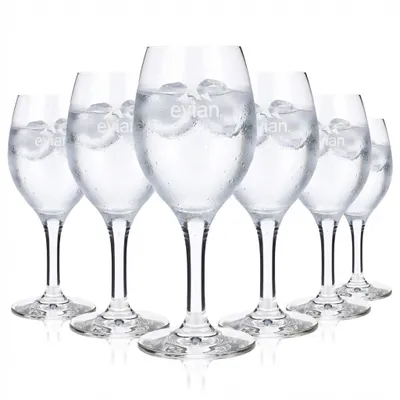 Produktbild von 6x Evian Wasser Glas 0,23l Wassergläser Pokal Kelch