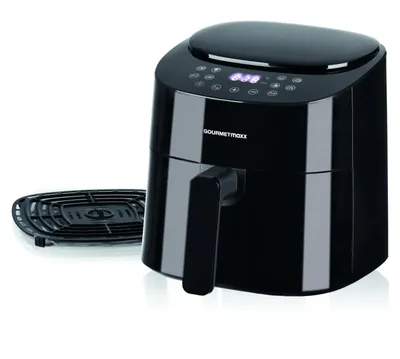 Immagine prodotto di Friggitrice ad aria calda digitale GOURMETmaxx 4,5L 1400W con touch display, 9 funzioni e 8 programmi automatici per frittura senza olio