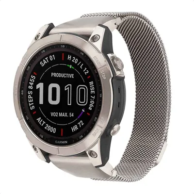 Produktbild von imoshion QuickFit® Milanese Armband - Garmin 22 mm Anschluss - Größe L/XL - Starlight